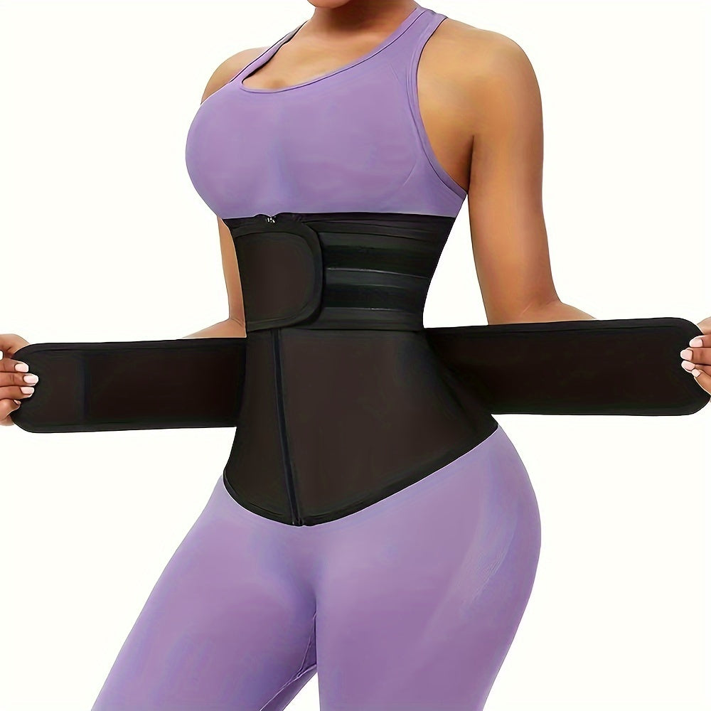 Trendbay Women's Double Belt Zipper Waist Trainer