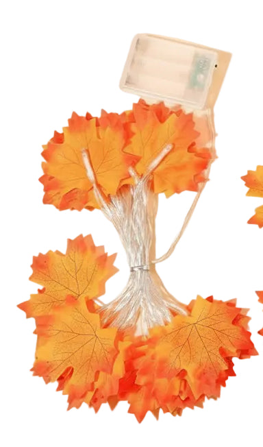 Trendbay 3M Red Maple Leaf String Lights – 20 LED Warm Glow Battery-Operated