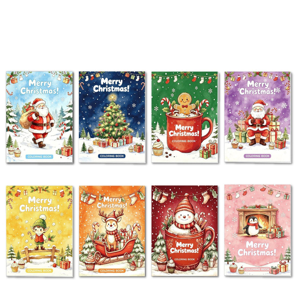 Trendbay Christmas and Halloween 8 Coloring Books Set for Kids
