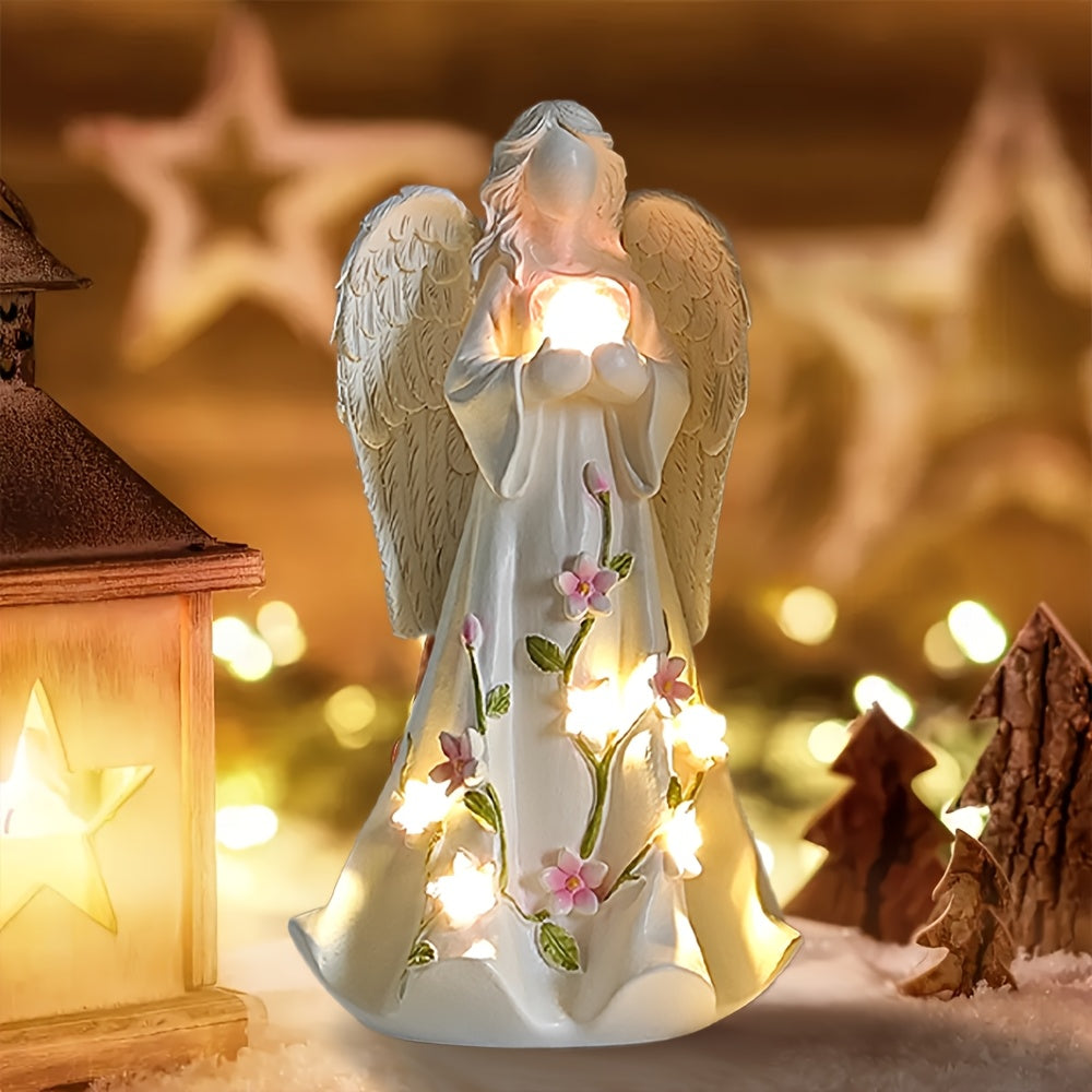 Trendbay LED Angel Figurine with Glowing Heart
