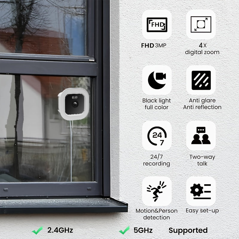 Trendbay FHD 3MP Window Security Camera (Dual-Band WiFi)