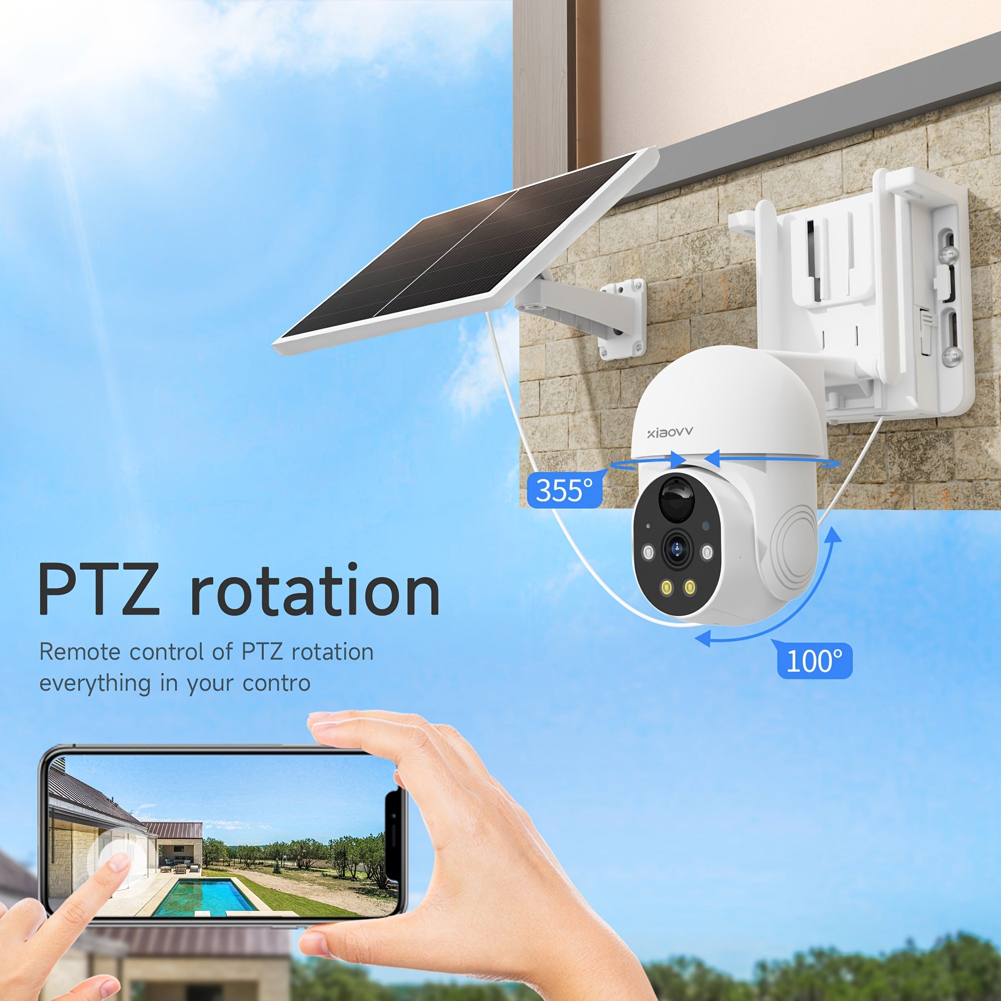 Trendbay P6 Solar Wireless Security Camera – 1080P Outdoor WiFi CCTV with Night Vision