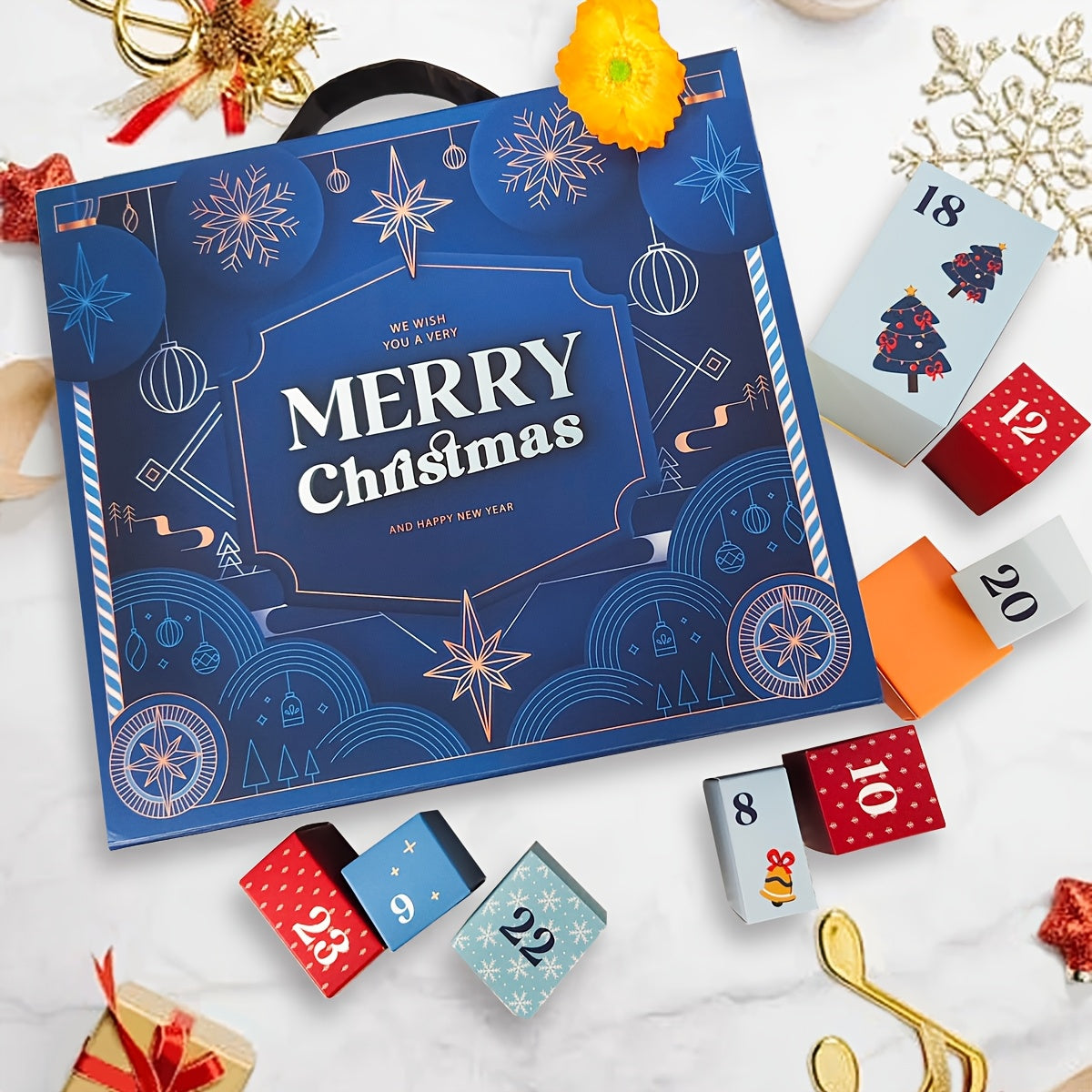Trendbay Christmas Advent Calendar Countdown Gift Box with 24 Small Boxes