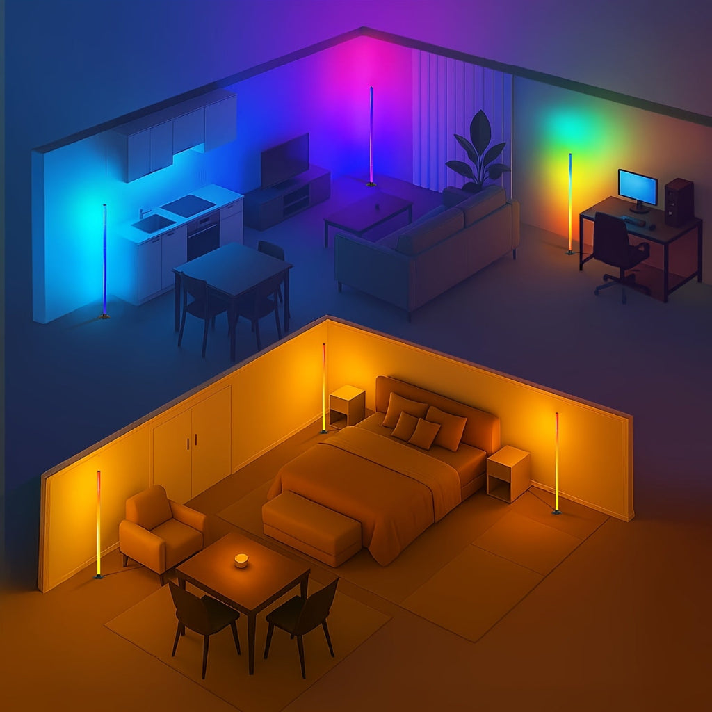 Trendbay Smart RGBIC LED Floor Lamp – App & Remote Control Mood Ambient Light