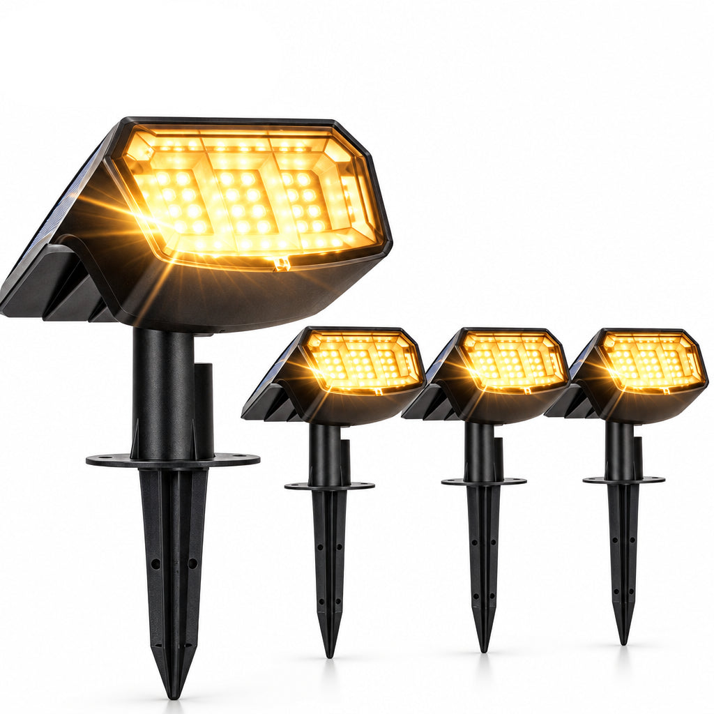 Trendbay 4Pack 63-LED Outdoor Solar Landscape Spotlights Warm White