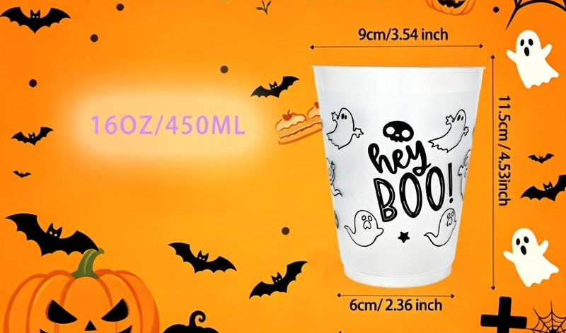 Trendbay 8pcs Halloween Plastic Cups 16oz (Approx. 450ml)