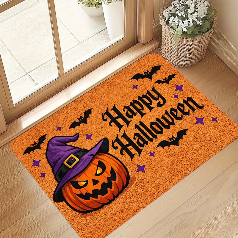 Trendbay Halloween Pumpkin Entrance Door Mat – 2D Flat Printed