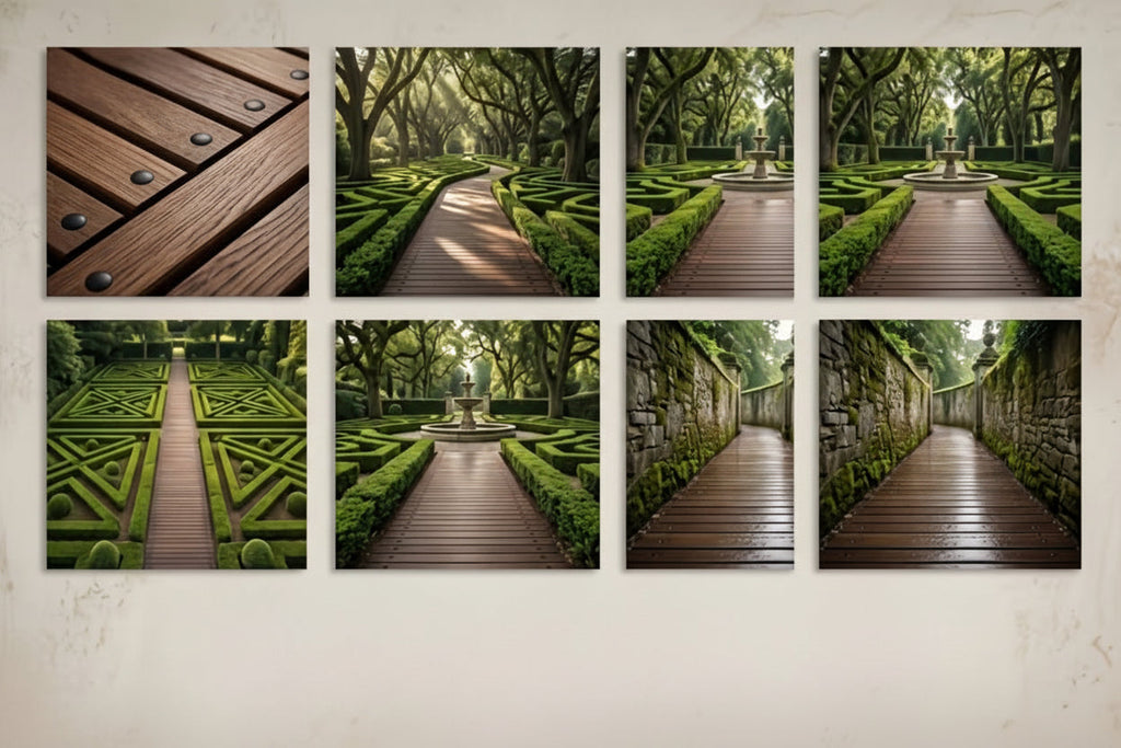 Trendbay 144-Inch Roll-Up Wooden Garden Walkway
