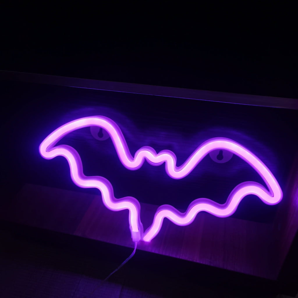 Trendbay Purple Bat Neon Light USB LED Wall & Table Lamp