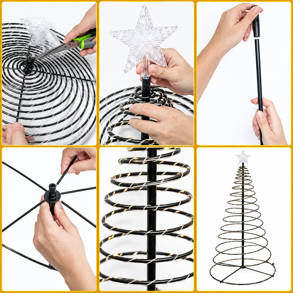 Trendbay 93cm Solar Christmas Tree Light Warm White
