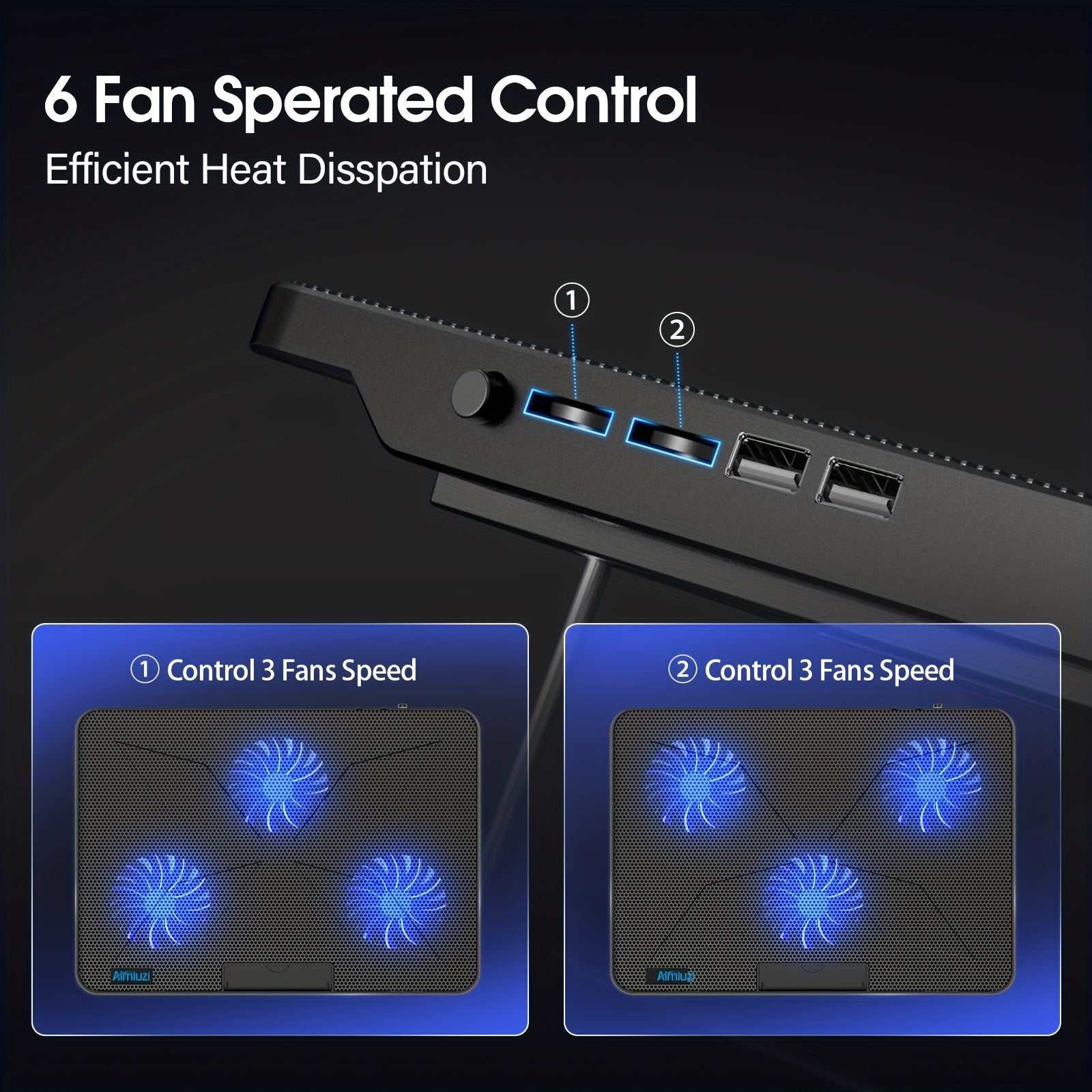 Trendbay Laptop Cooling Pad 6 Fans LED