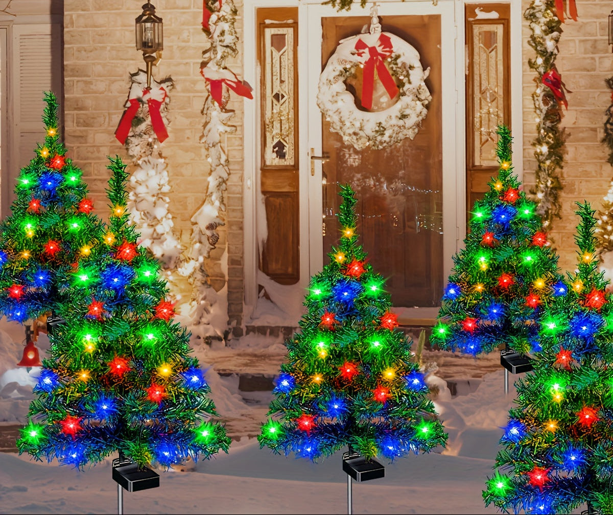 Trendbay 4-Piece Solar Christmas Tree Lights – IP65 Outdoor
