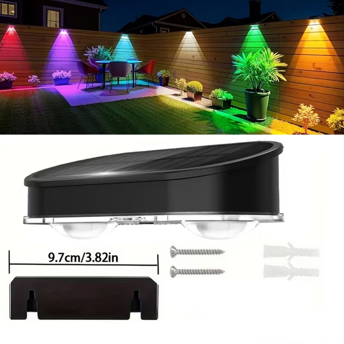 Trendbay 4 Pack Outdoor Solar Wall Lights IP44 Rated Fence