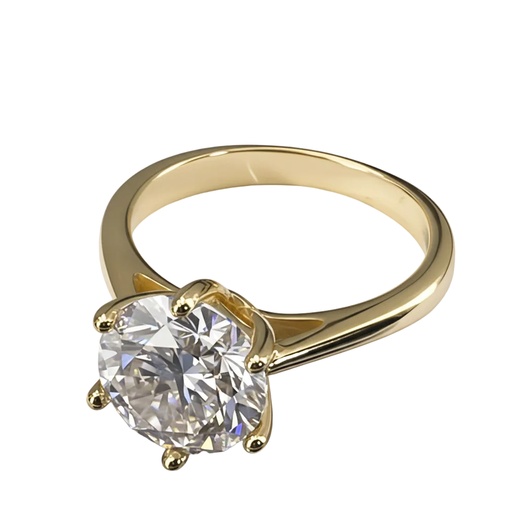 Trendbay Sterling Silver Moissanite Ring – 1, 2 & 3 Carat Six-Prong Engagement & Couple Ring