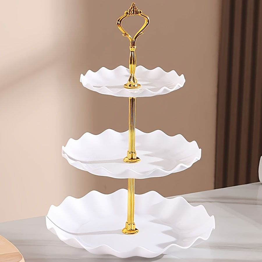 Trendbay 3-Tier White Plastic Cake Stand Detachable Lightweight