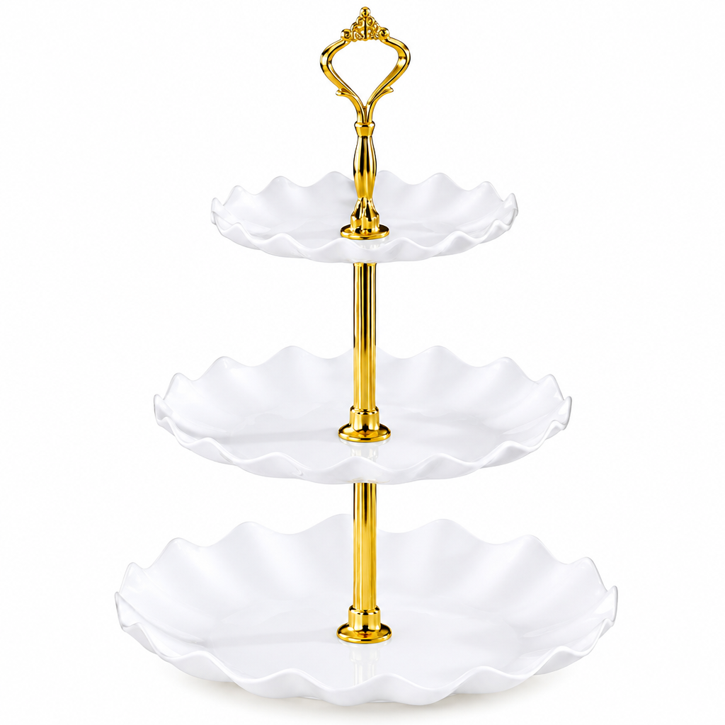 Trendbay 3-Tier White Plastic Cake Stand Detachable Lightweight