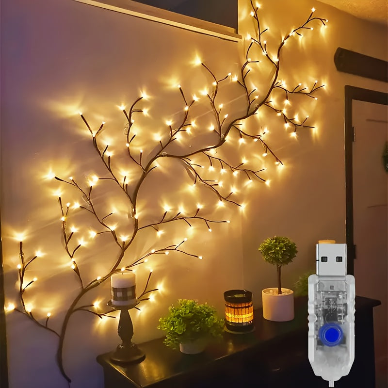 Trendbay 144-LED Bendable Willow Vine Lamp – Artificial Birch Tree