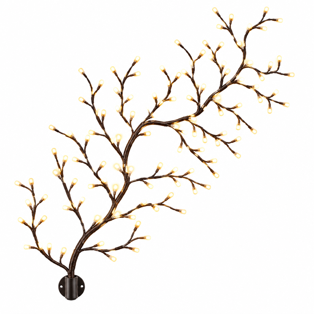 Trendbay 144-LED Bendable Willow Vine Lamp – Artificial Birch Tree