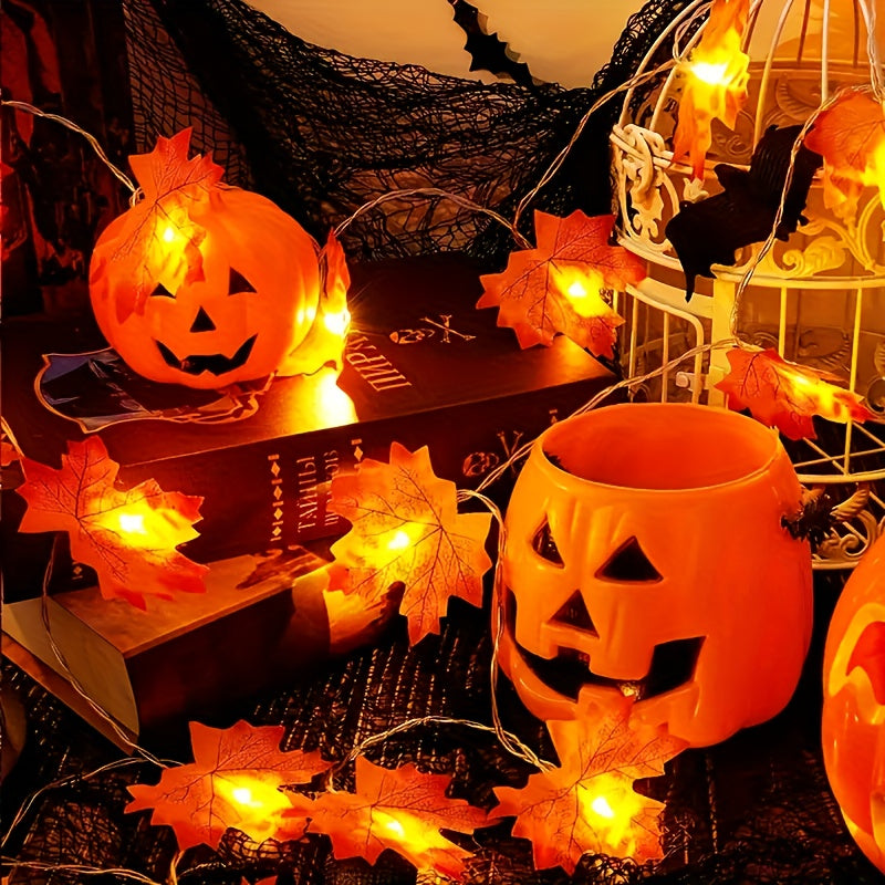 Trendbay 3M Red Maple Leaf String Lights – 20 LED Warm Glow Battery-Operated