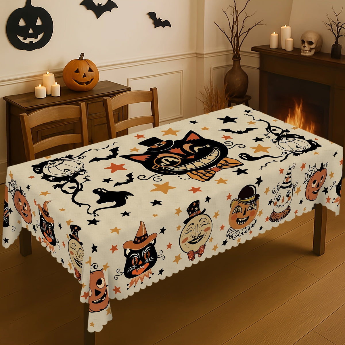 Trendbay Halloween Tablecloth 60 × 120 in / 152 × 305 cm Polyester Rectangular
