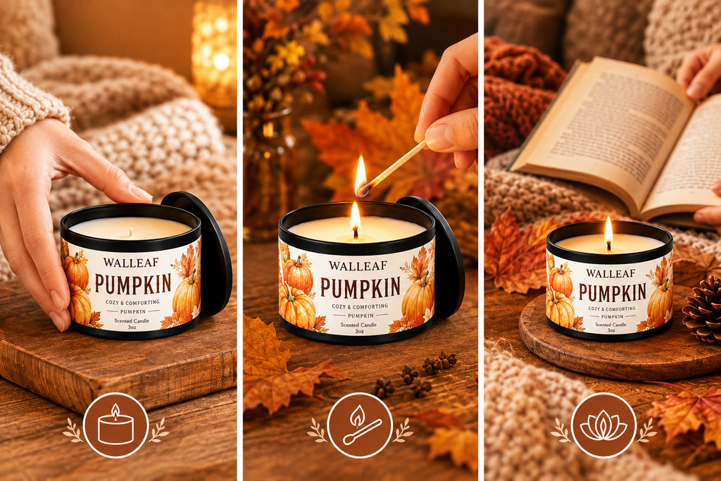Trendbay 4pcs Fall Scented Soy Wax Candle Gift Set 3 oz