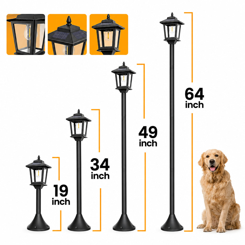 Trendbay 2pcs Solar Outdoor Lamp Posts Adjustable