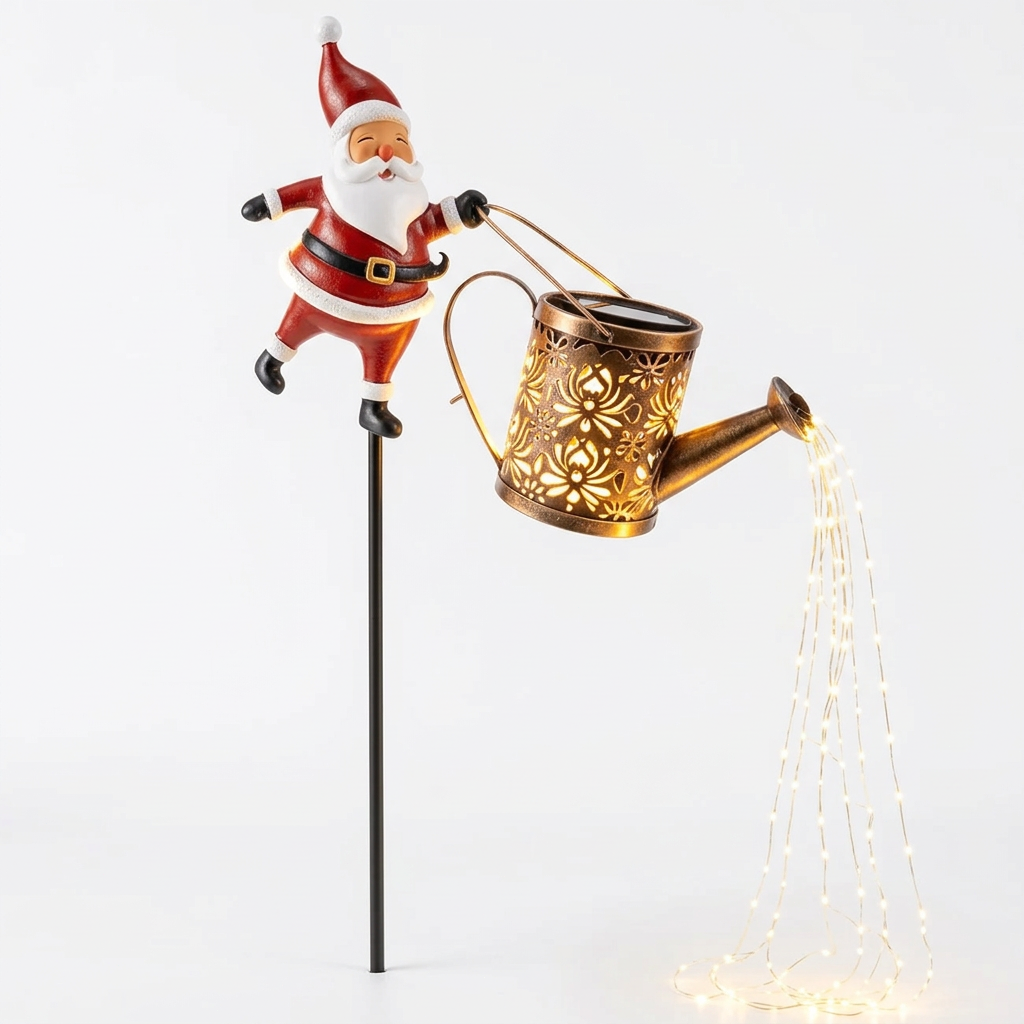 Trendbay 82CM Solar Santa Claus Kettle Light for Christmas