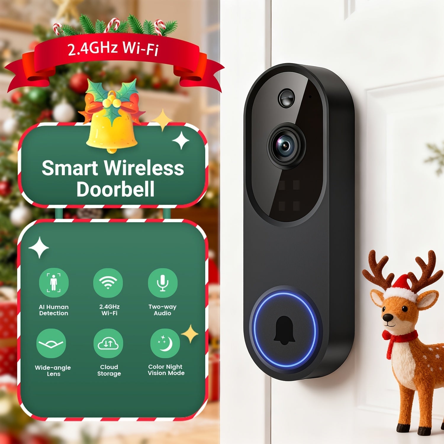 Trendbay Wireless Smart Security Camera (1296P AI Detection)