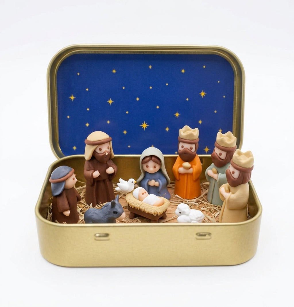 Trendbay Handcrafted Mini Christmas Nativity Scene Set