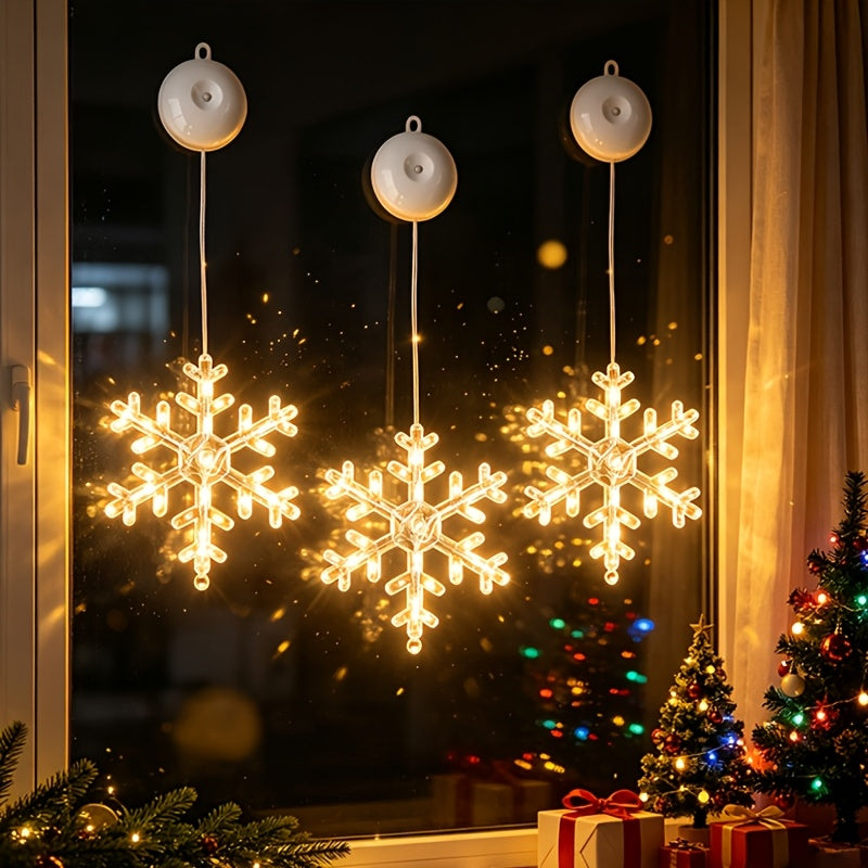 Trendbay Christmas Window String Lights Battery-Powered with Suction Cups