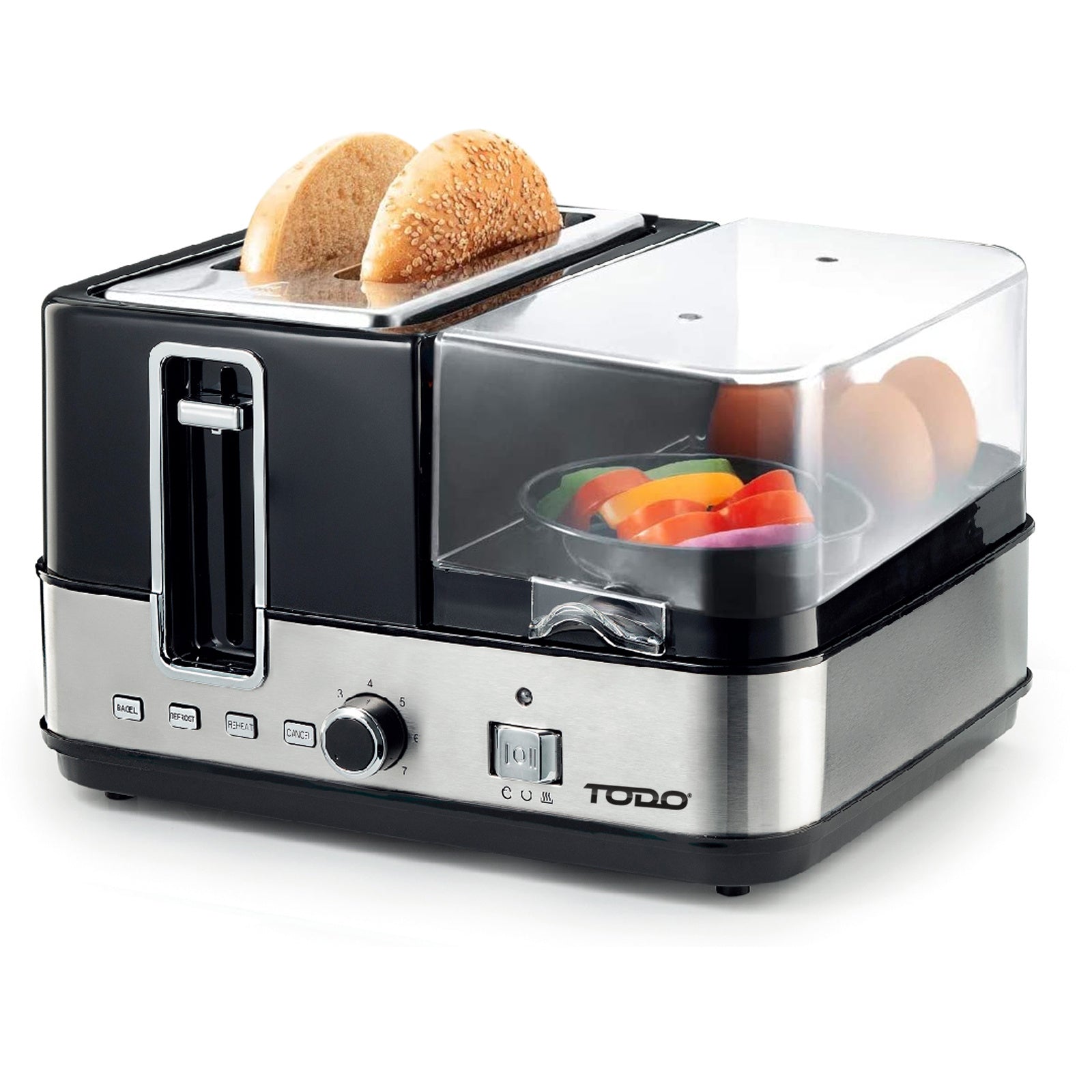 Trendbay 1400W Breakfast Master Toaster Egg Cooker Poacher Bacon Fryer Grill All In One