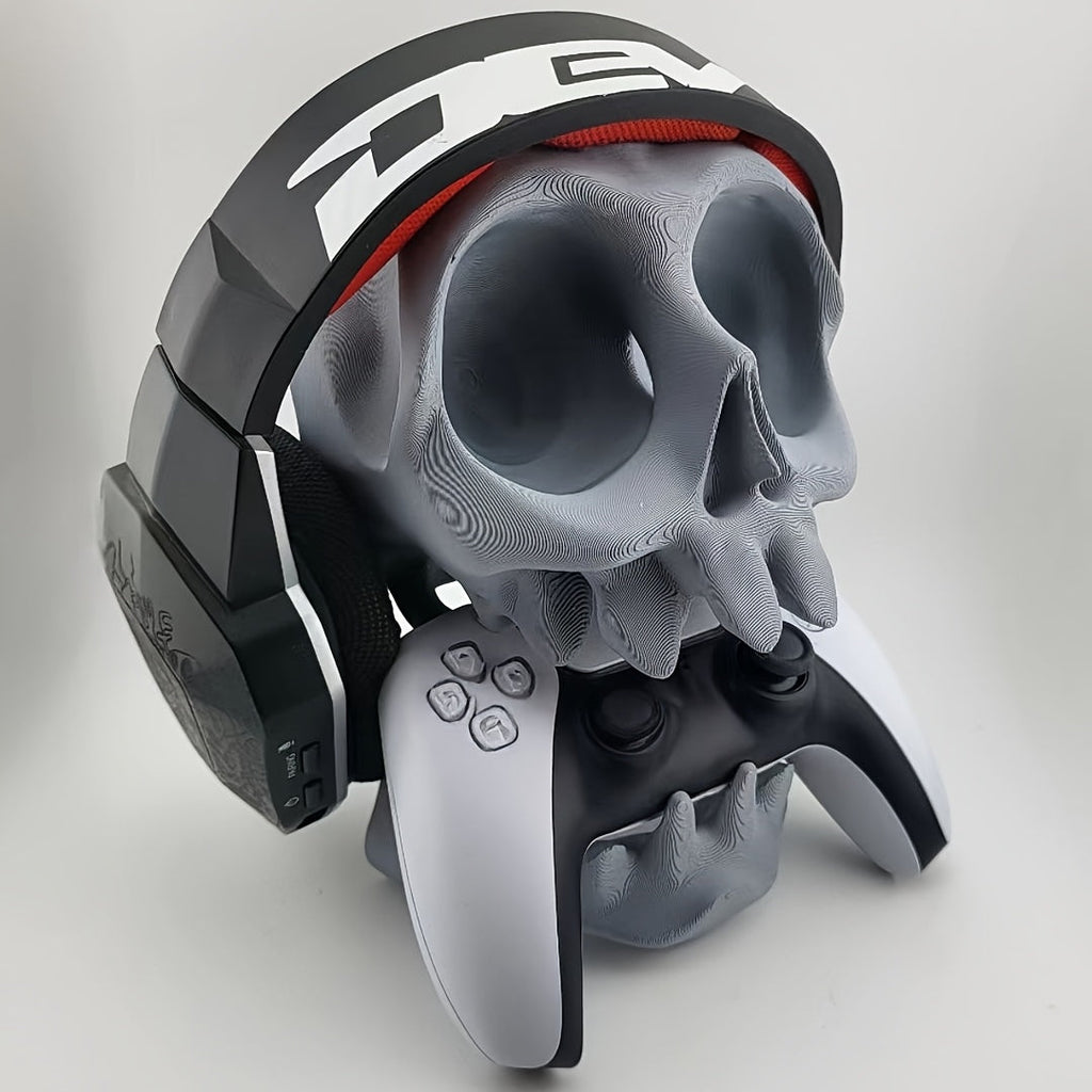 Trendbay Skull Head Gaming Stand Dual Controller Headset Holder