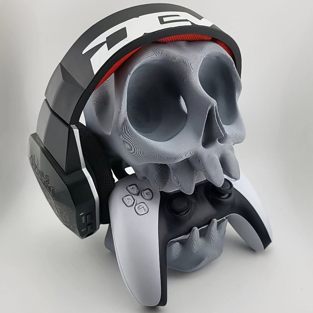 Trendbay Skull Head Gaming Stand Dual Controller Headset Holder