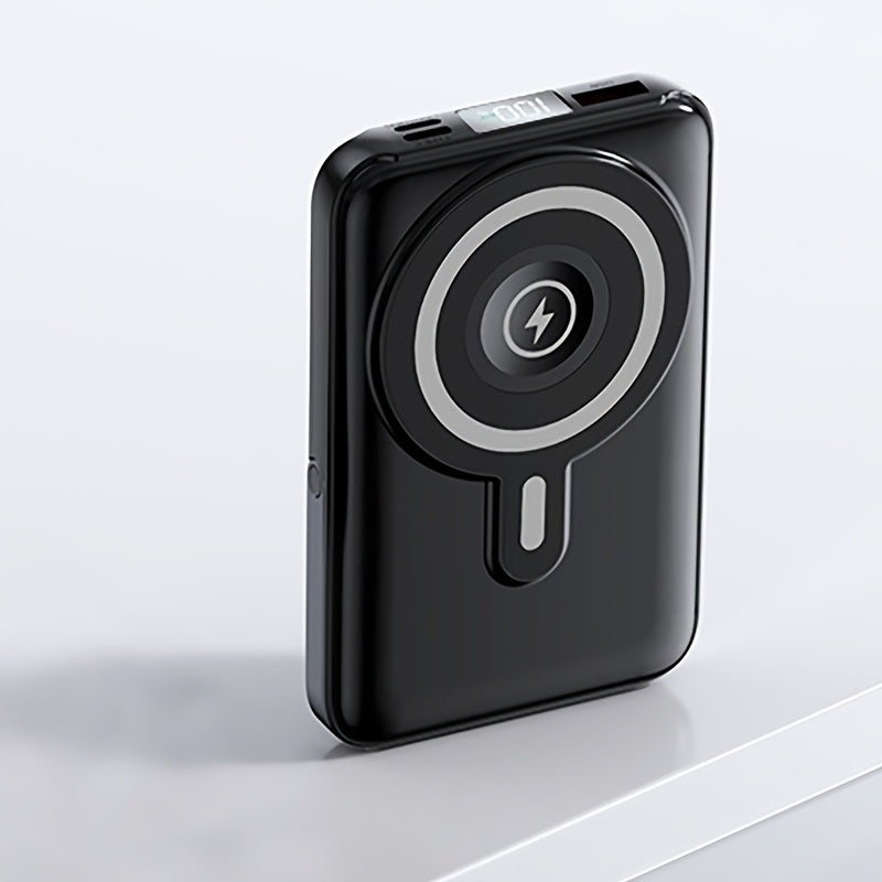 Trendbay 3-in-1 Magnetic Wireless Power Bank – 20000mAh Portable Charger with Stand & Digital Display (Black)