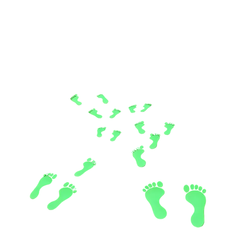 Trendbay 8pcs Green Luminous 2D Footprint Wall Stickers Self-Adhesive