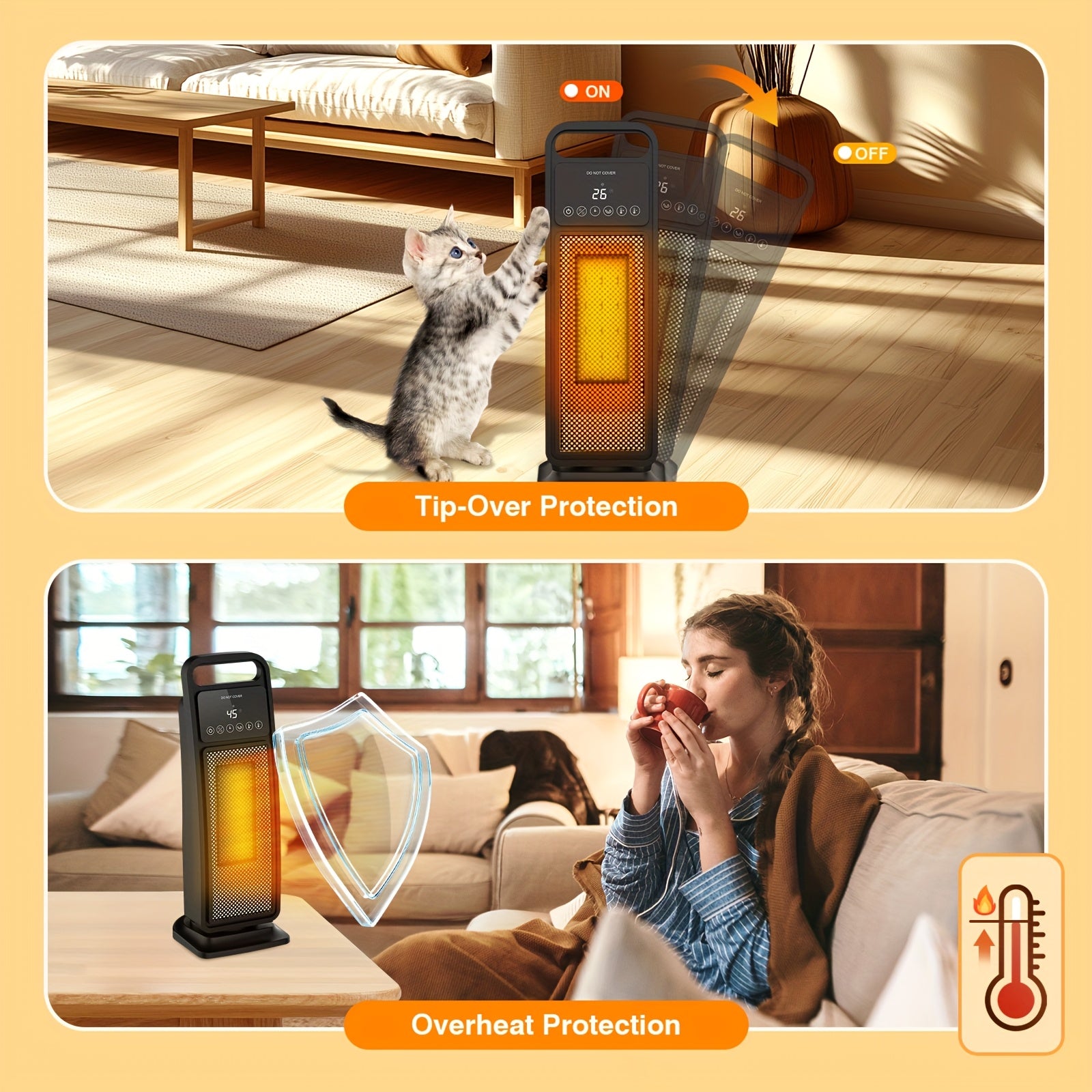 Trendbay 2000W Portable Ceramic Heater with Remote