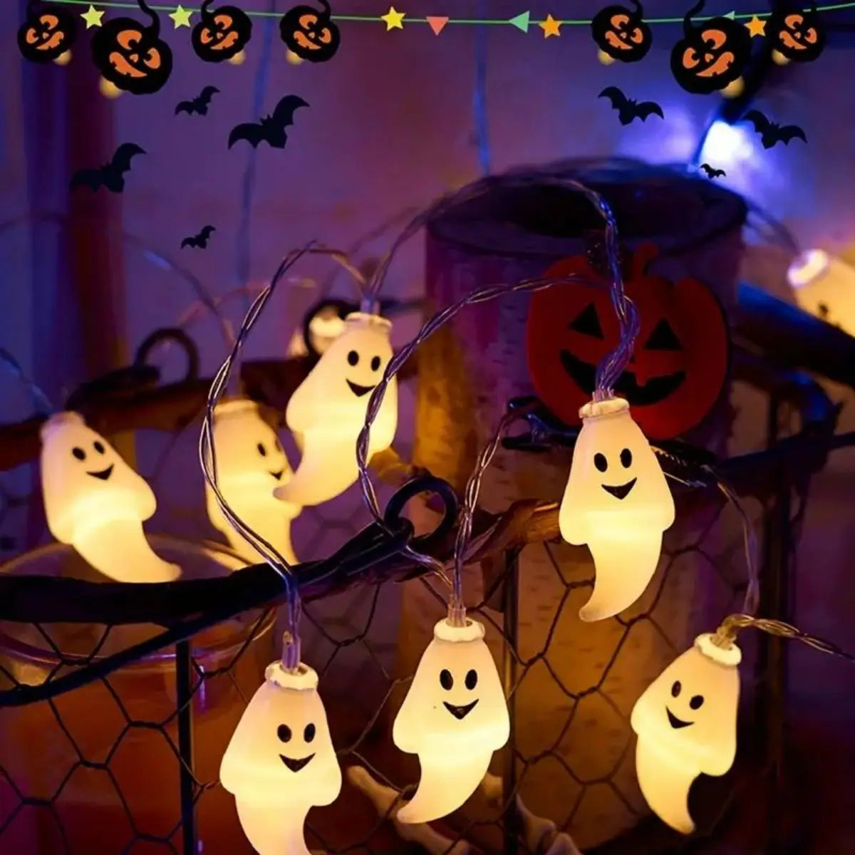 Trendbay 3M 20LED Ghost Halloween String Lights Battery-Powered