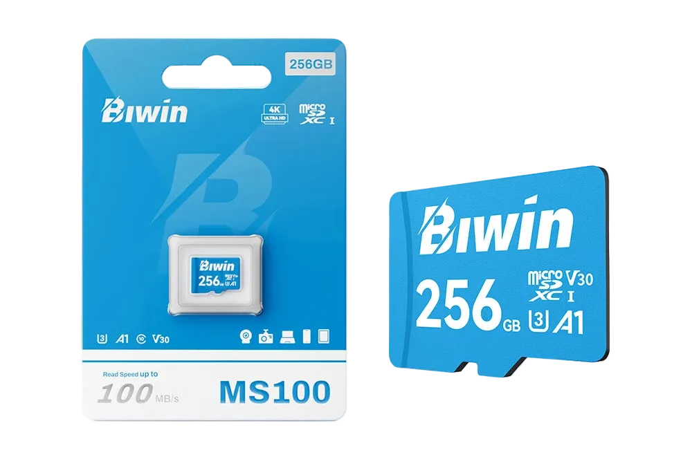 Trendbay Biwin 256GB MicroSDXC Memory Card UHS-I A1 V30 U3 Class 10, Up to 100MB/s