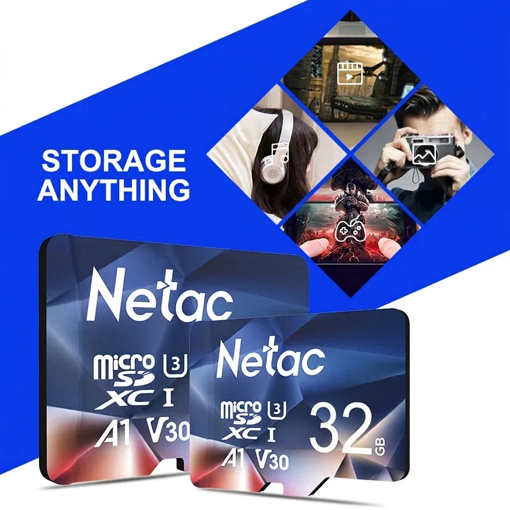 Trendbay Netac 32GB MicroSD Memory Card – Class 10 UHS-I U1 A1, Up to 90MB/s