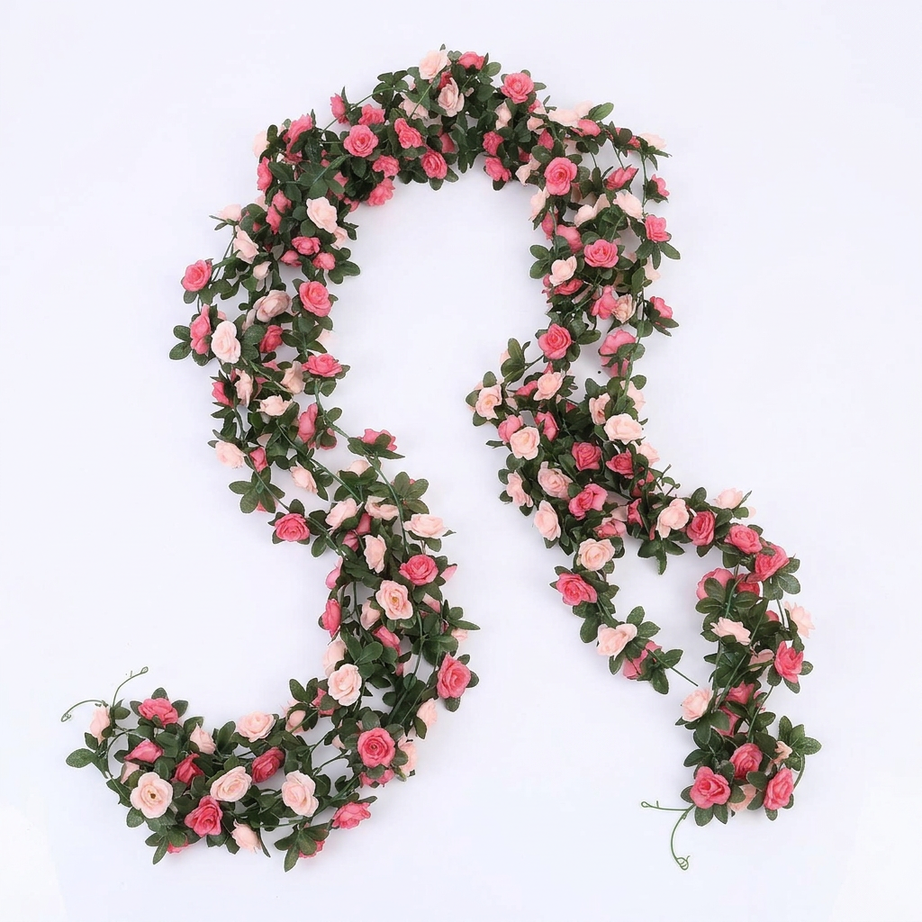Trendbay 250CM Artificial Rose Flower Garland Silk & Plastic Floral Vine
