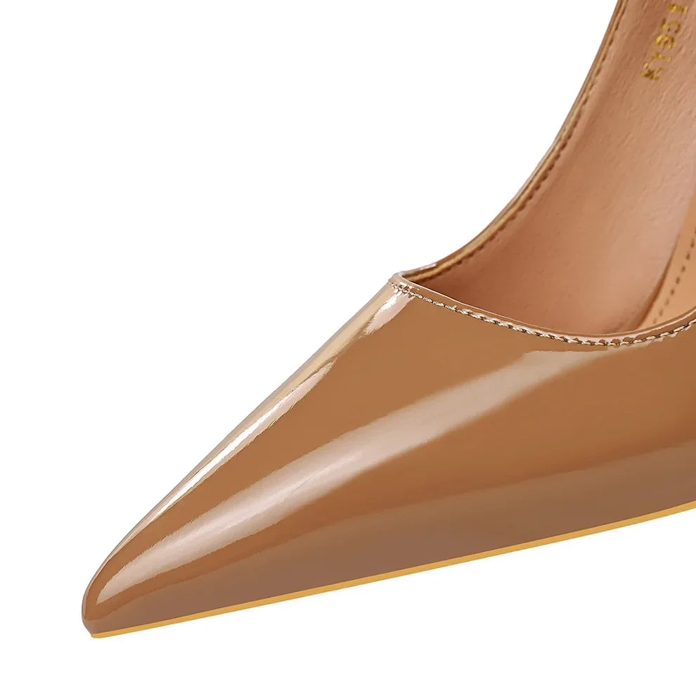 Trendbay Women's Patent Leather Pointed Toe Pumps
