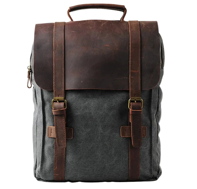 Trendbay Leather Canvas Travel Backpack