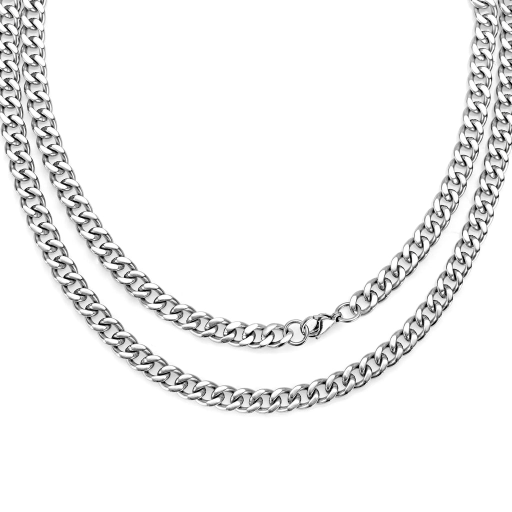 Trendbay Pure Titanium Curb Chain Necklace for Men & Women – Hypoallergenic Lightweight Jewelry