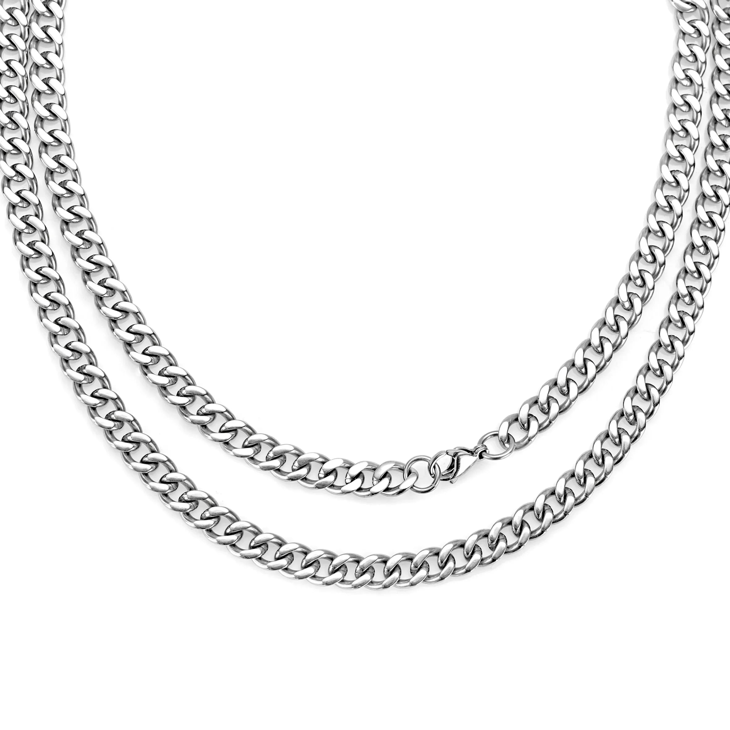 Trendbay Pure Titanium Curb Chain Necklace for Men & Women – Hypoallergenic Lightweight Jewelry