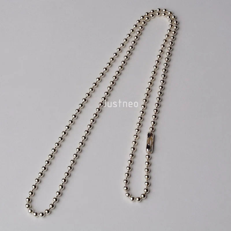 Trendbay 925 Sterling Silver Ball Chain Necklace – 15-Inch Pendant Chain for Women & Men