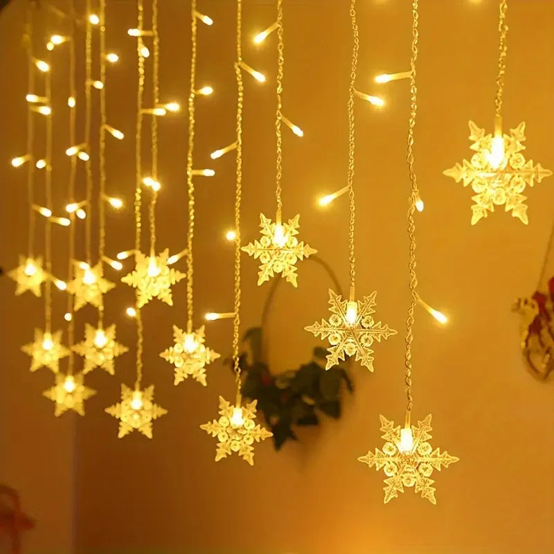 Trendbay 3.2M Warm White LED Snowflake Curtain Lights