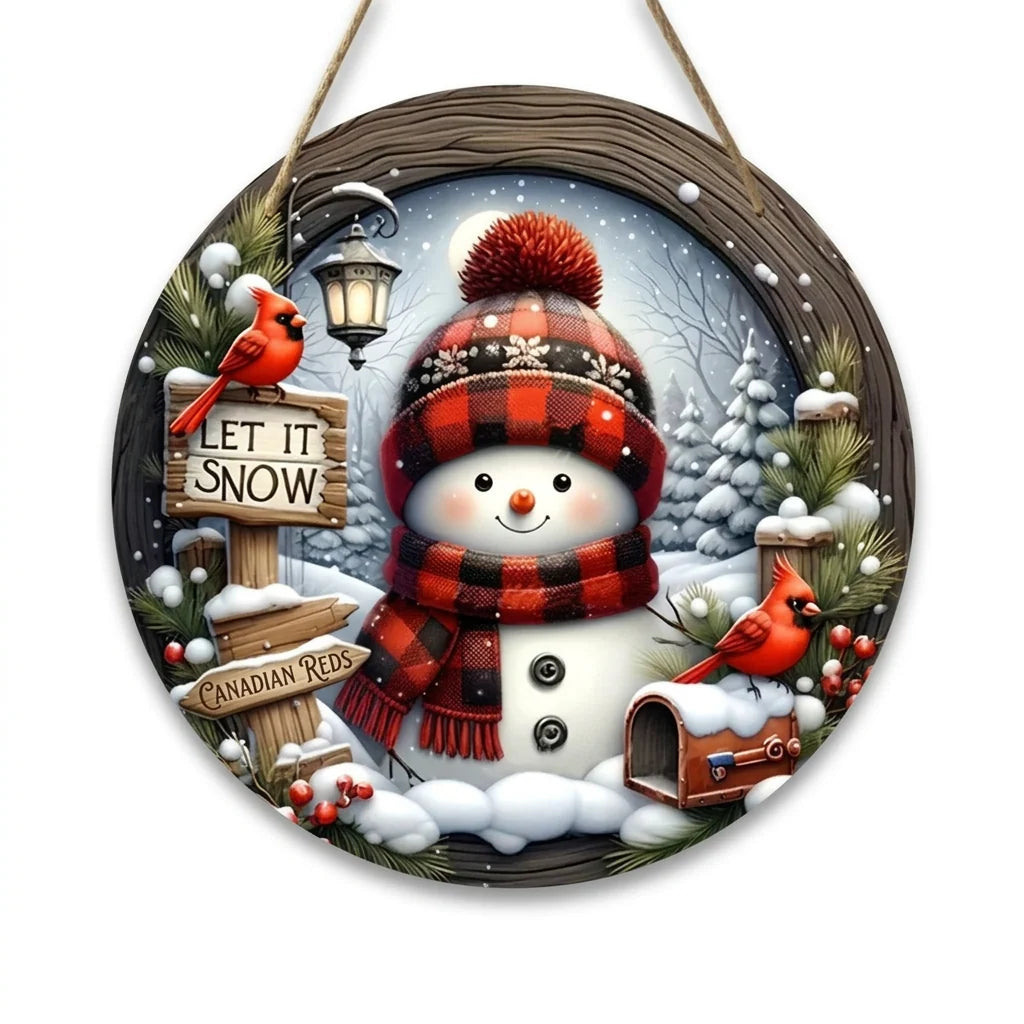 Trendbay 20cm Christmas Wreath Centerpiece Decoration Acrylic Snowman