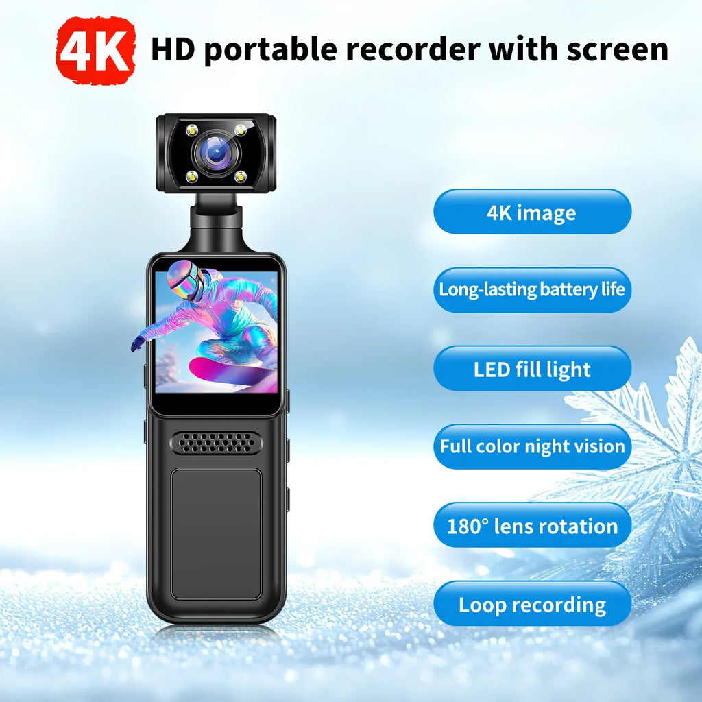 Trendbay Mini 4K HD Body Camera with Night Vision Portable Recorder