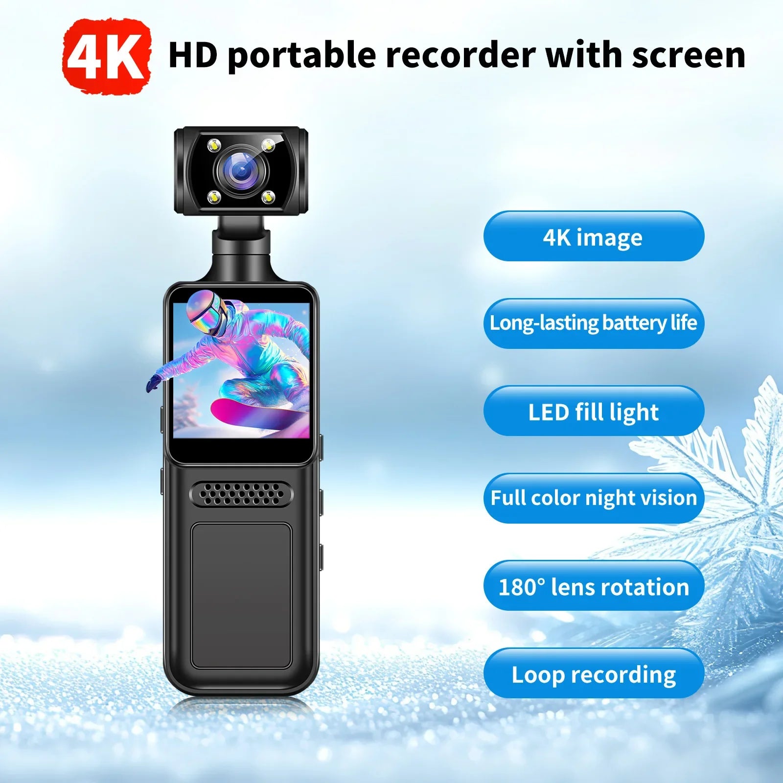 Trendbay Mini 4K HD Body Camera with Night Vision Portable Recorder
