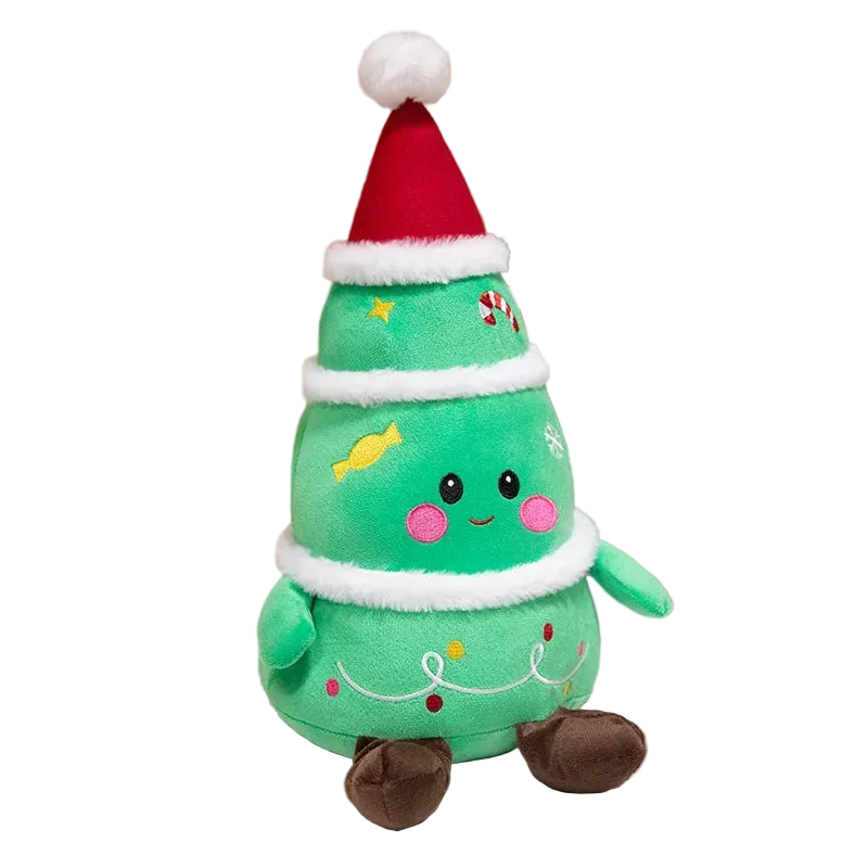Trendbay Christmas Tree Plush Toy Festive Stuffed Doll for Holiday Decoration